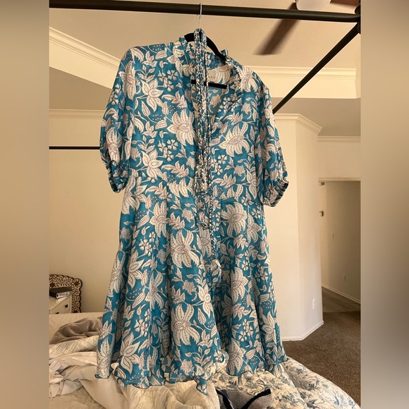 Hannah Artwear Gaia Belted Ruffle Floral Print Silk Dress - Picture 6 of 6